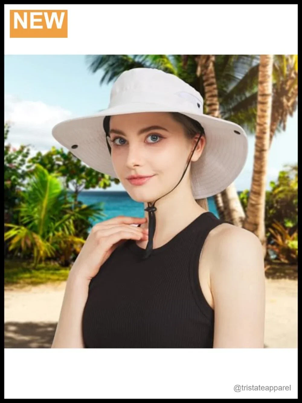 UPF 50+ Fishing Bucket Sun Hat with Ponytail Hole for Women Men Adjustable